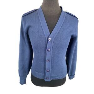 38L Vintage Mehlin Estey Military Equipment Wool Blend Cardigan Sweater Jacket E
